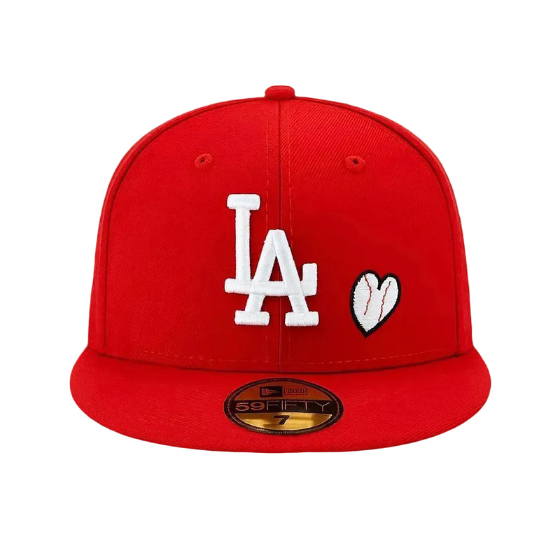 New Era 59FIFTY Los Angeles Dodgers Heart Red Fitted Cap - RecetaSneakers