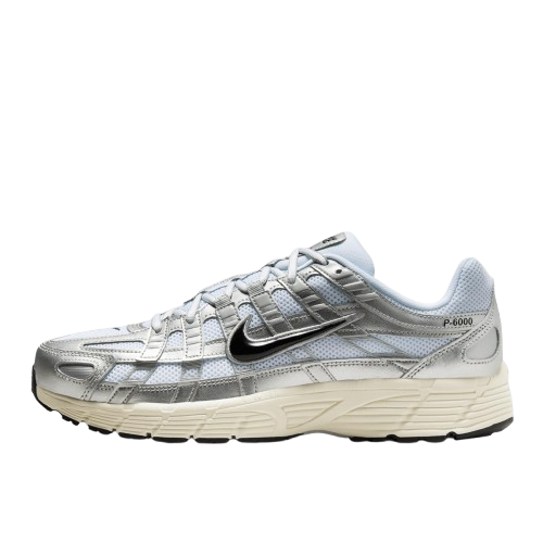Nike P-6000 White Metallic Silver Black