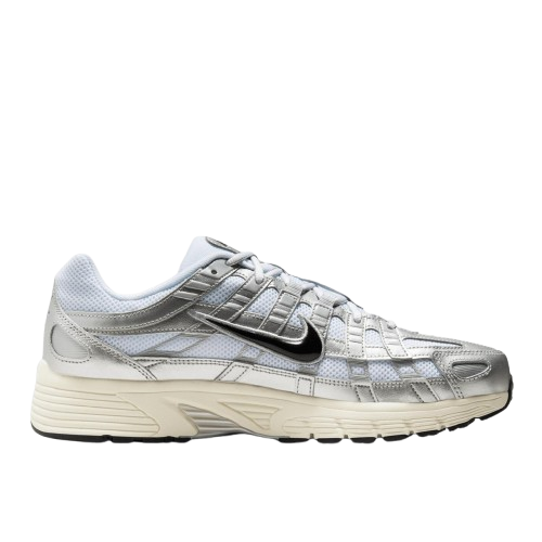 Nike P-6000 White Metallic Silver Black