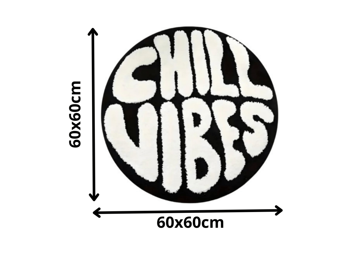 Alfombra Chill Vibes – Inspiración Elegancia y Suavidad 60x60cm - RecetaSneakers