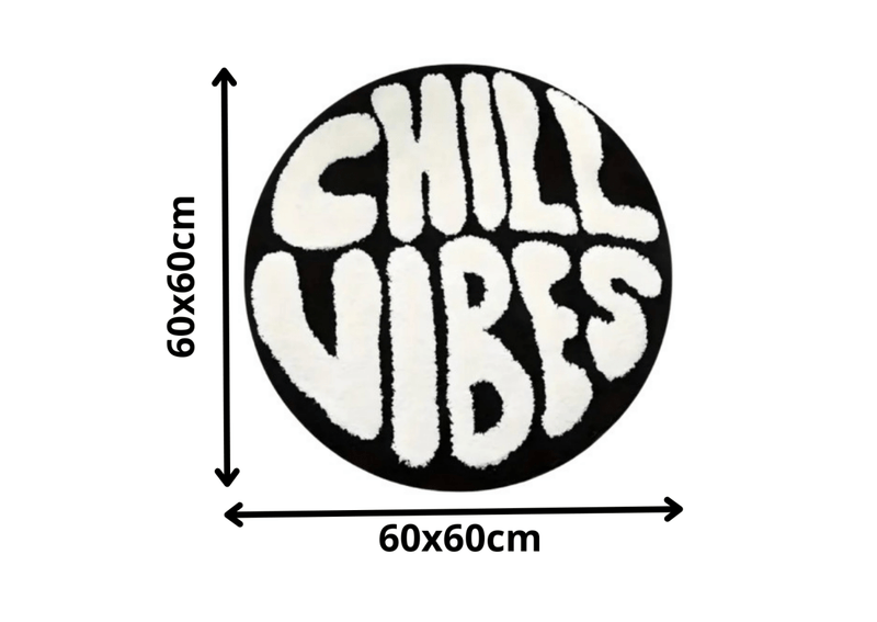 Alfombra Chill Vibes – Inspiración Elegancia y Suavidad 60x60cm - RecetaSneakers