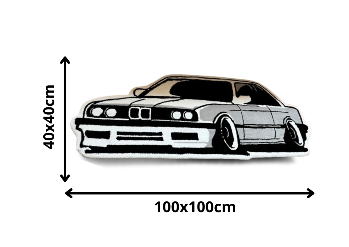 Alfombra Coche Vintage Black & Gray– Inspiración Estilo Retro 40×100cm - RecetaSneakers