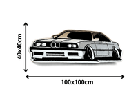 Alfombra Coche Vintage Black & Gray– Inspiración Estilo Retro 40×100cm - RecetaSneakers