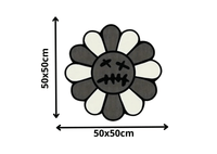 Alfombra Floral Negro y Gris – Inspiración Elegancia y Estilo Moderno 50x50cm - RecetaSneakers