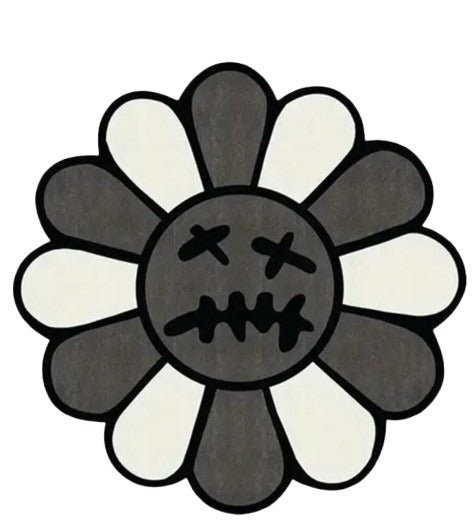 Alfombra Floral Negro y Gris – Inspiración Elegancia y Estilo Moderno 50x50cm - RecetaSneakers