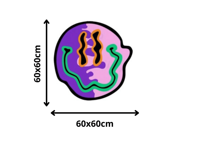 Alfombra Moderna Abstracta – Inspiración Felicidad y Arte 60x60cm - RecetaSneakers