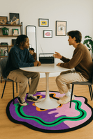 Alfombra Moderna Abstracta – Inspiración Felicidad y Arte 60x60cm - RecetaSneakers