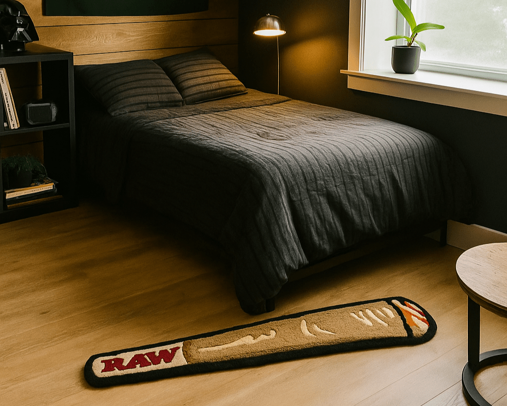 Alfombra Moderna Marrón & Rojo – Inspiración RAW 20×60cm - RecetaSneakers