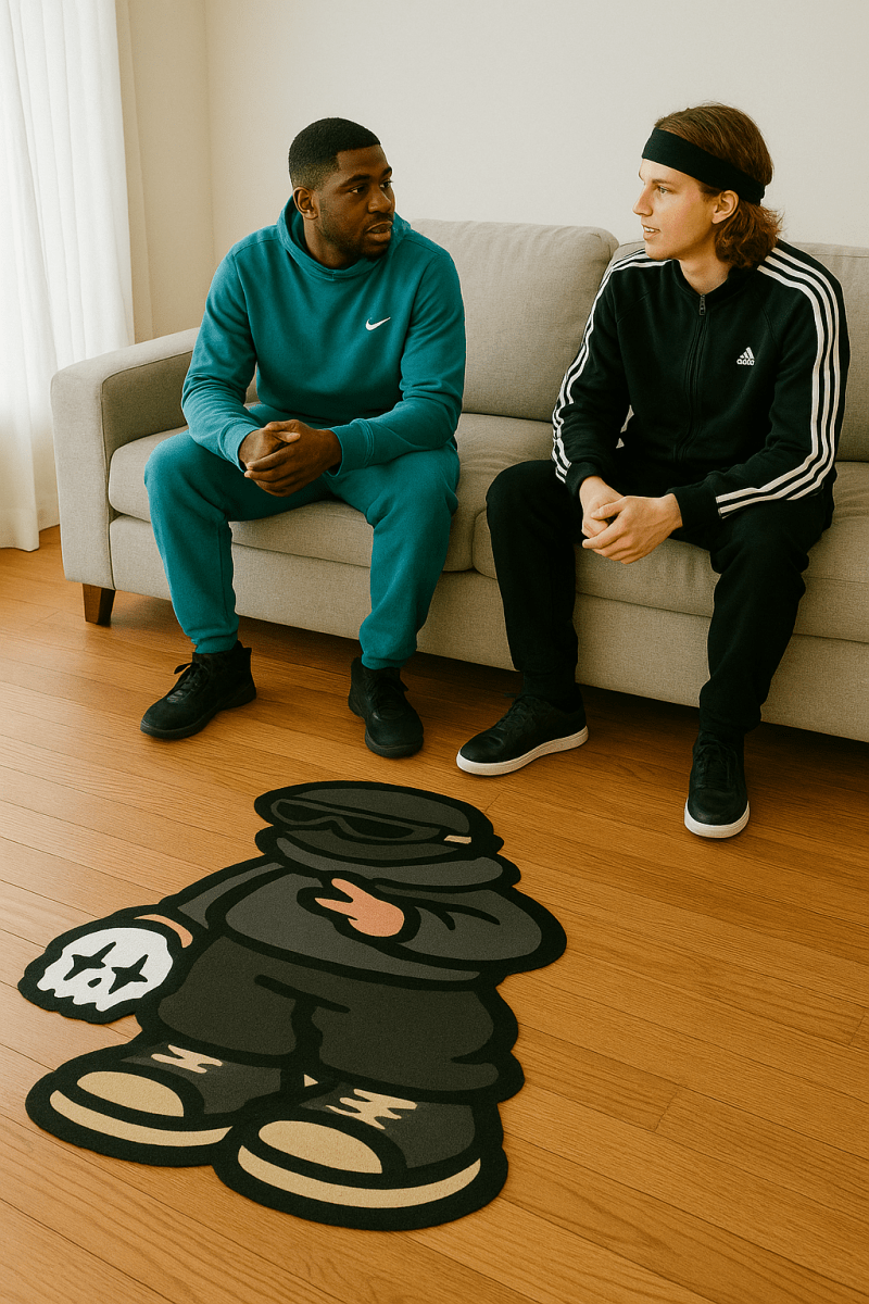 Alfombra Streetwear Skull Boy – Estilo Urbano & UK Vibes 60×145cm - RecetaSneakers