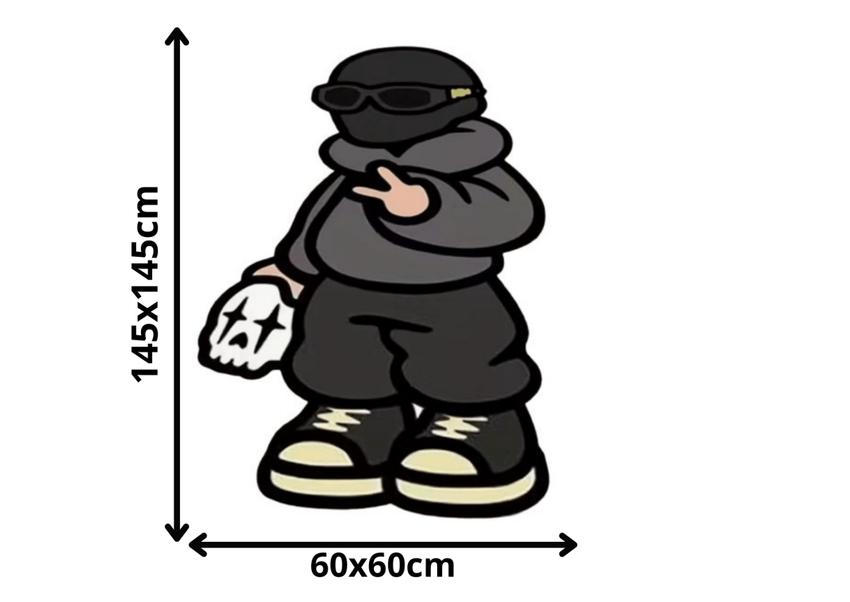 Alfombra Streetwear Skull Boy – Estilo Urbano & UK Vibes 60×145cm - RecetaSneakers