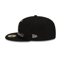 Chicago White Sox Cursive 59FIFTY Fitted Hat in Black and White - RecetaSneakers