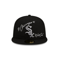 Chicago White Sox Cursive 59FIFTY Fitted Hat in Black and White - RecetaSneakers
