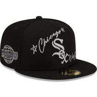 Chicago White Sox Cursive 59FIFTY Fitted Hat in Black and White - RecetaSneakers