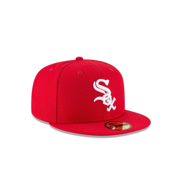 Chicago White Sox Scarlet Basic 59FIFTY Fitted Hat - Side View